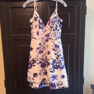 Special Occasion Floral Purple and White Women's Dress